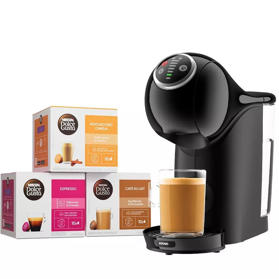 Kit Cafeteira Dolce Gusto Genio S Plus Preta + 30 Cápsulas